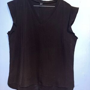 SHEIN Black V-Neck Blouse